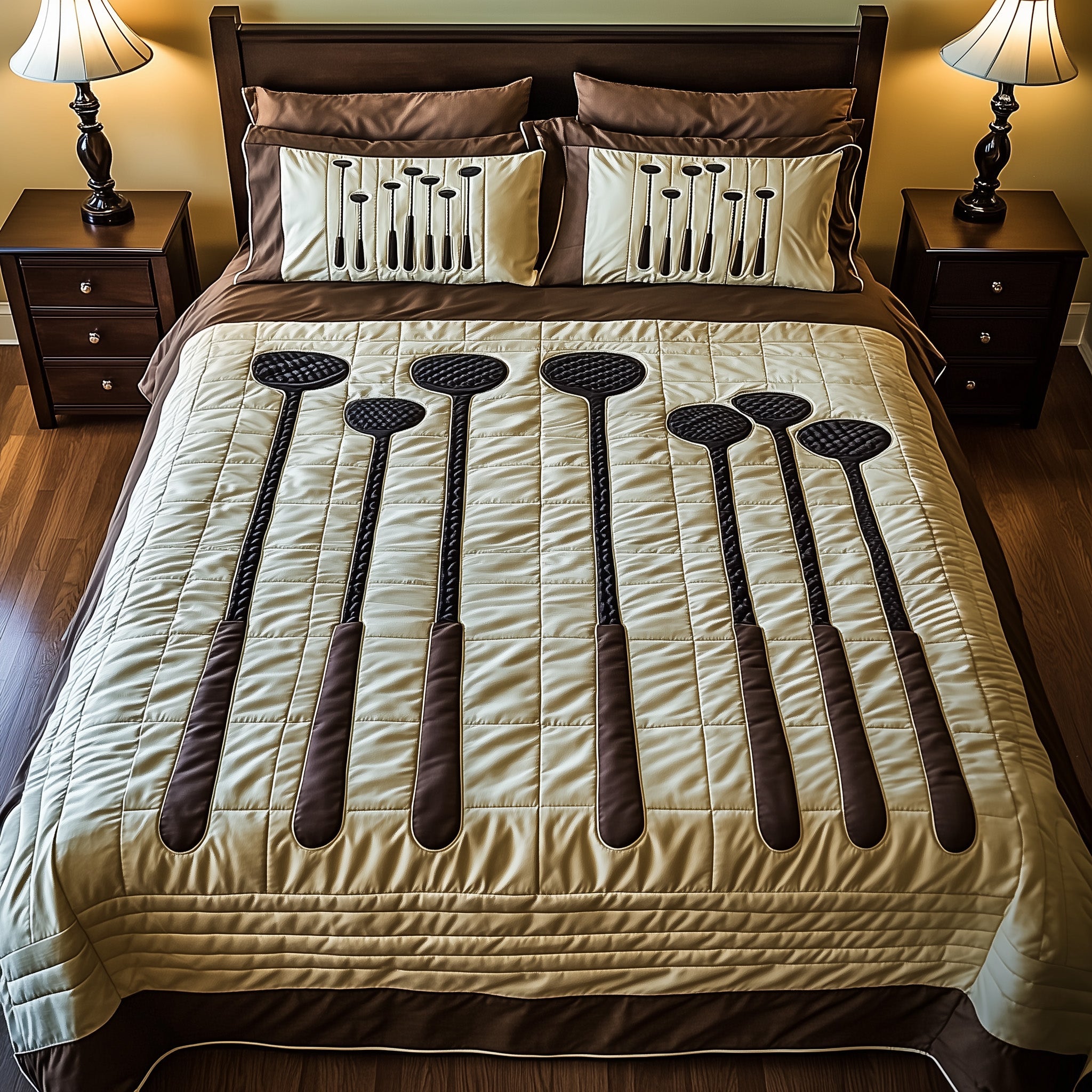 Swing Soulmates Quilted Bedding Set Duvet Cover Merchandise Golf Gifts For Dad