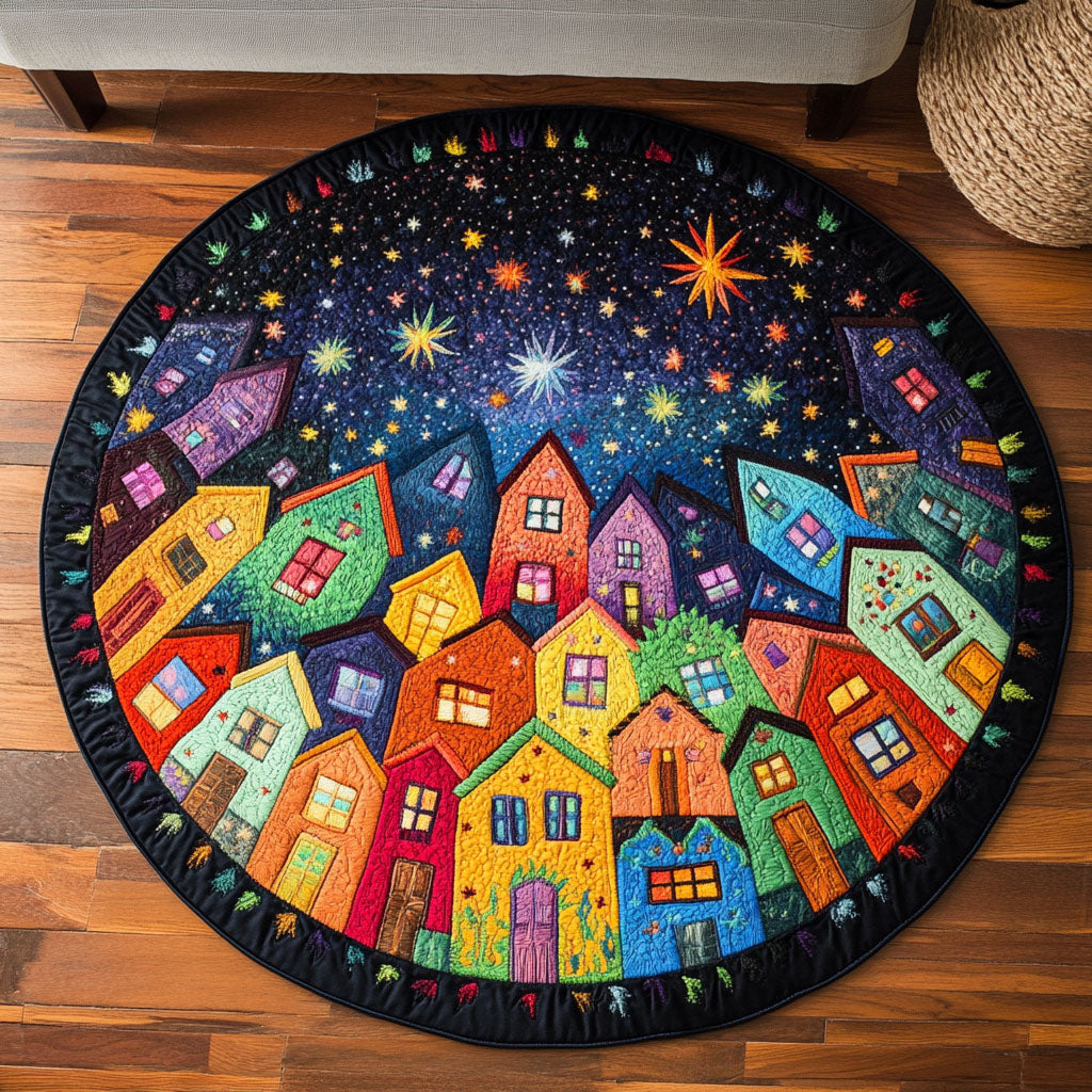 Swirling Streets Quilted Round Mat Entryway Rug Ideas Sunflower Gifts For Women