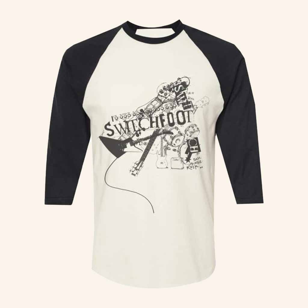 Switchfoot Merch Guitar Raglan T-Shirt Gifts For Rock Band Fans Switchfoot Merch Guitar Raglan T-Shirt Gifts For Rock Band Fans