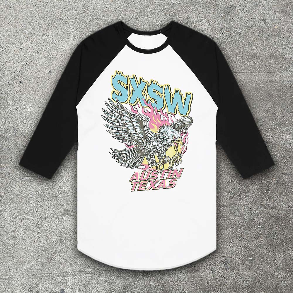 SXSW 2026 Eagle Raglan Long Sleeve Shirt South By Southwest Austin Texas Music Festival Merch Best Gift