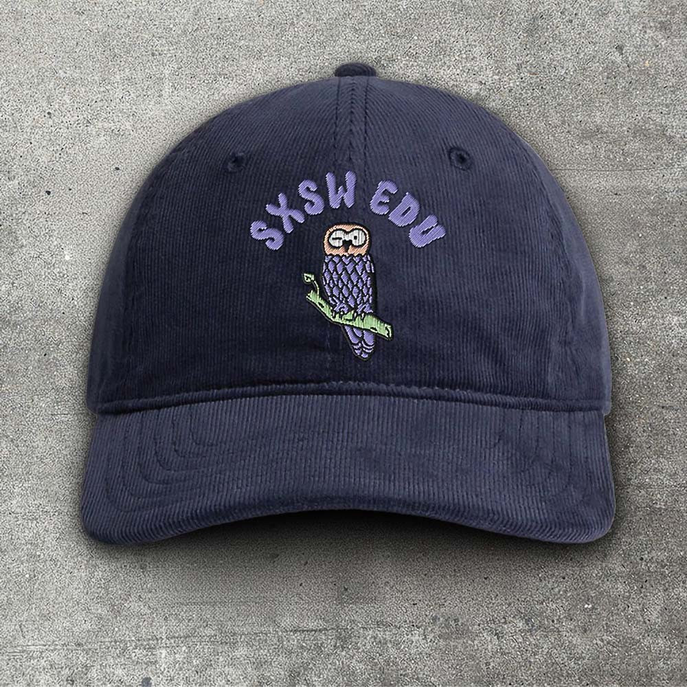 SXSW EDU Owl Corduroy Baseball Cap South By Southwest 2026 Education Conference Hat Best Gift For Fans