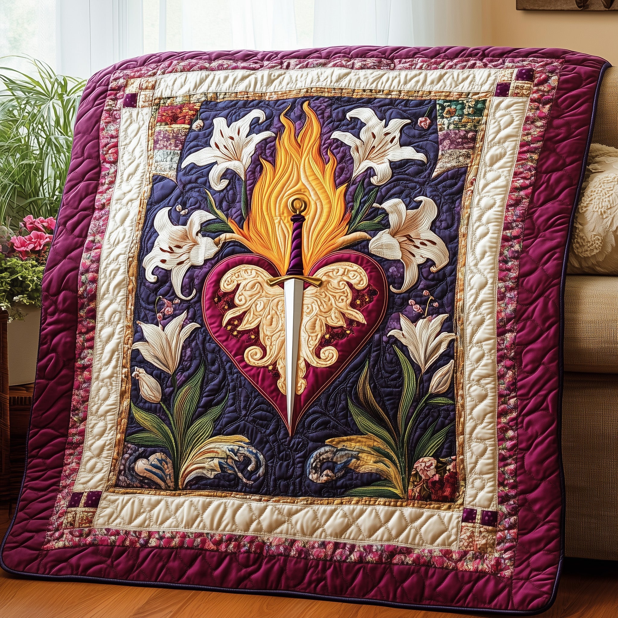 Symbol of Sacrifice Quilted Blanket Nice Throw BlanketGifts For Young Women