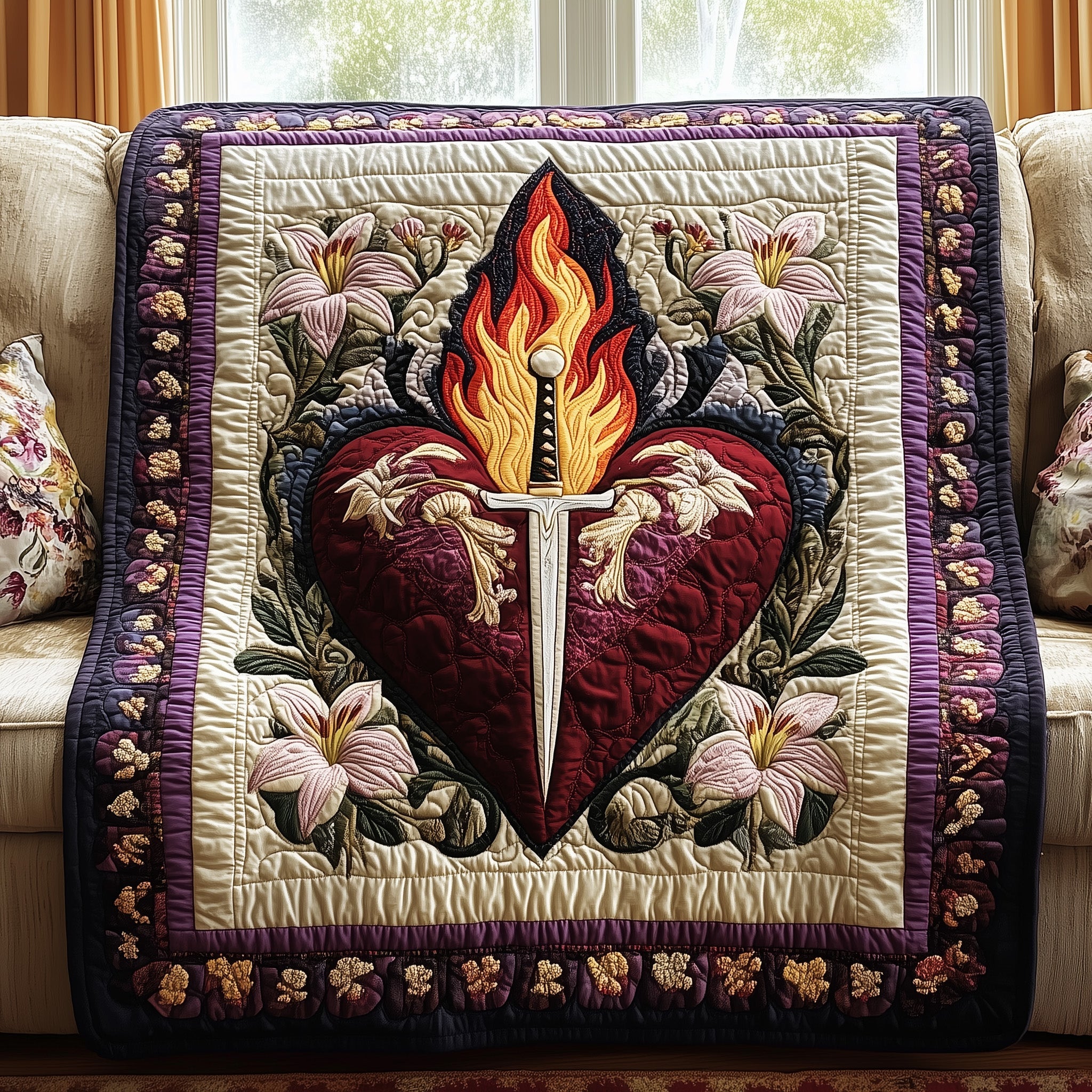 Symbol of Sacrifice Quilted Blanket Nice Throw BlanketPresent Ideas For Women
