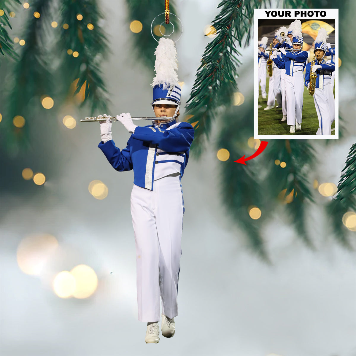 Symphony On The Field Personalized Photo Mica Ornament Christmas Gift For Marching Ban