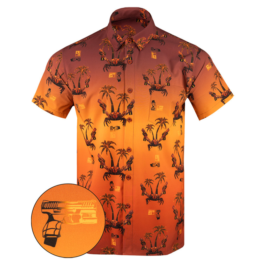 Synth Crab Orange Button Down Shirt Tactical Shirt Hawaii Style Best Gifts For Him Synth Crab Orange Button Down Shirt Tactical Shirt Hawaii Style Best Gifts For Him