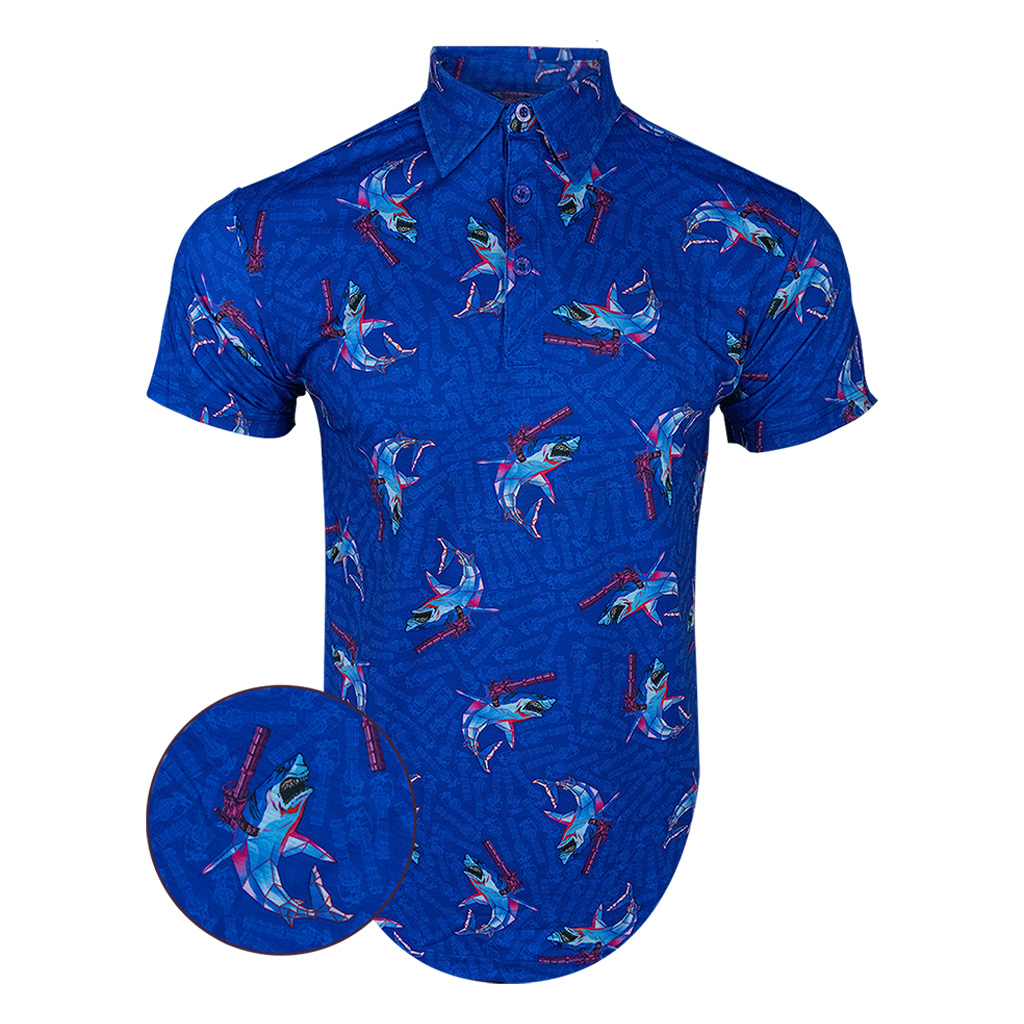 Synth Shark Blue Polo Shirt Tactical Polo Shirt Birthday Presents For Boyfriend Synth Shark Blue Polo Shirt Tactical Polo Shirt Birthday Presents For Boyfriend