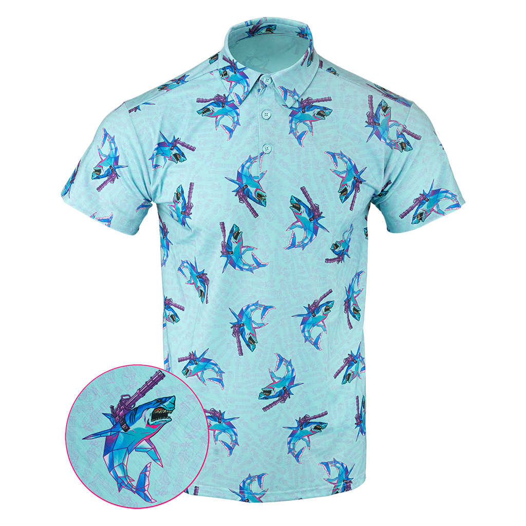 Synth Shark Light Blue Polo Shirt Tactical Polo Shirt Presents For Son Synth Shark Light Blue Polo Shirt Tactical Polo Shirt Presents For Son