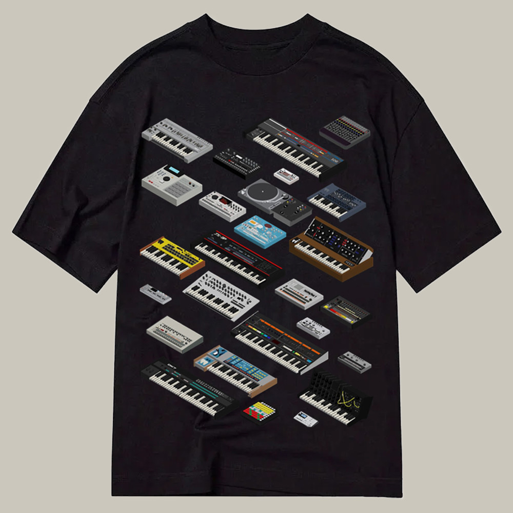 Synthesizer Fan Collection Classic Shirt Funny Graphic T-Shirt Christmas Gift Ideas For Dad