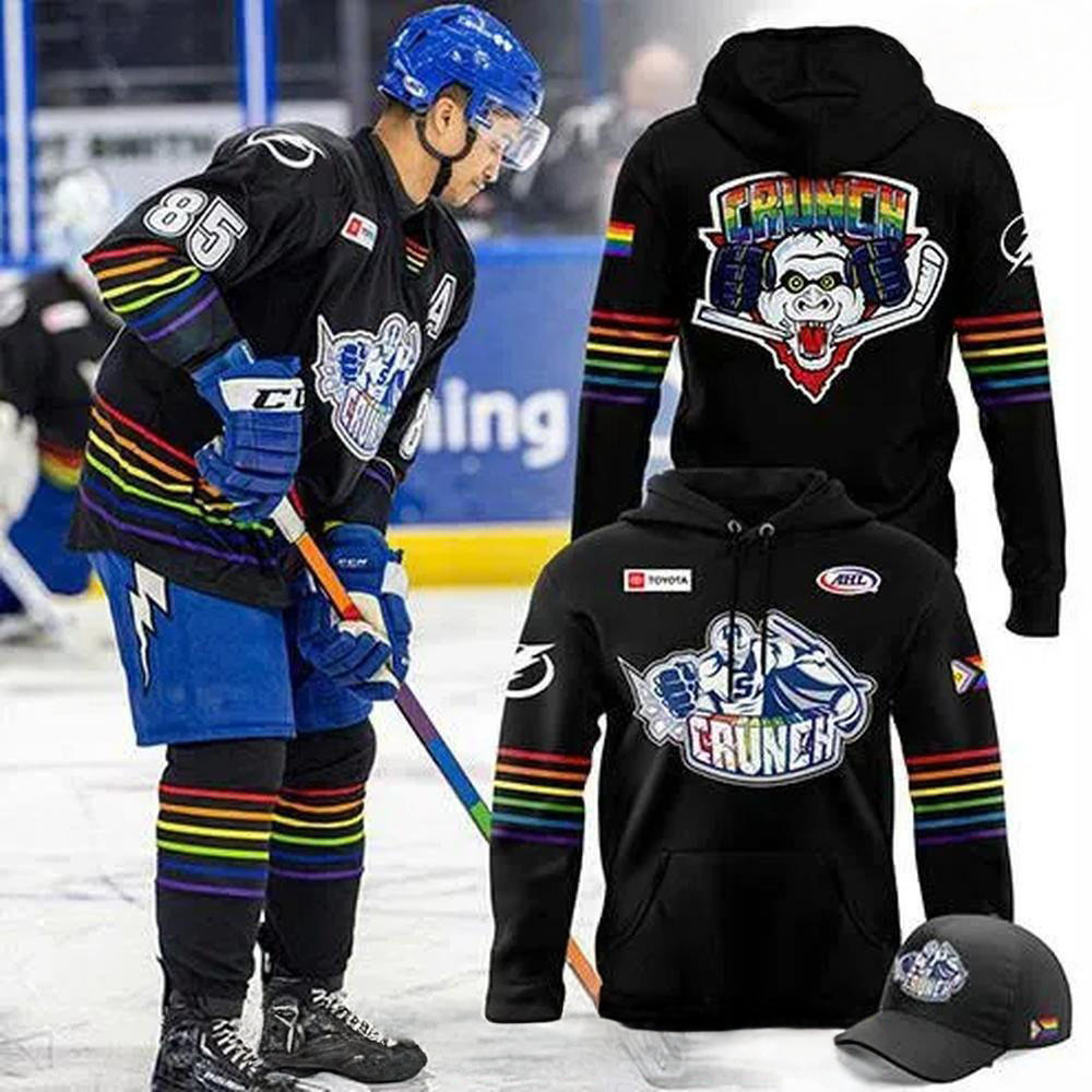 Syracuse Crunch Pride Month Collection 2025 Black Hoodie Gifts For Hockey Fan