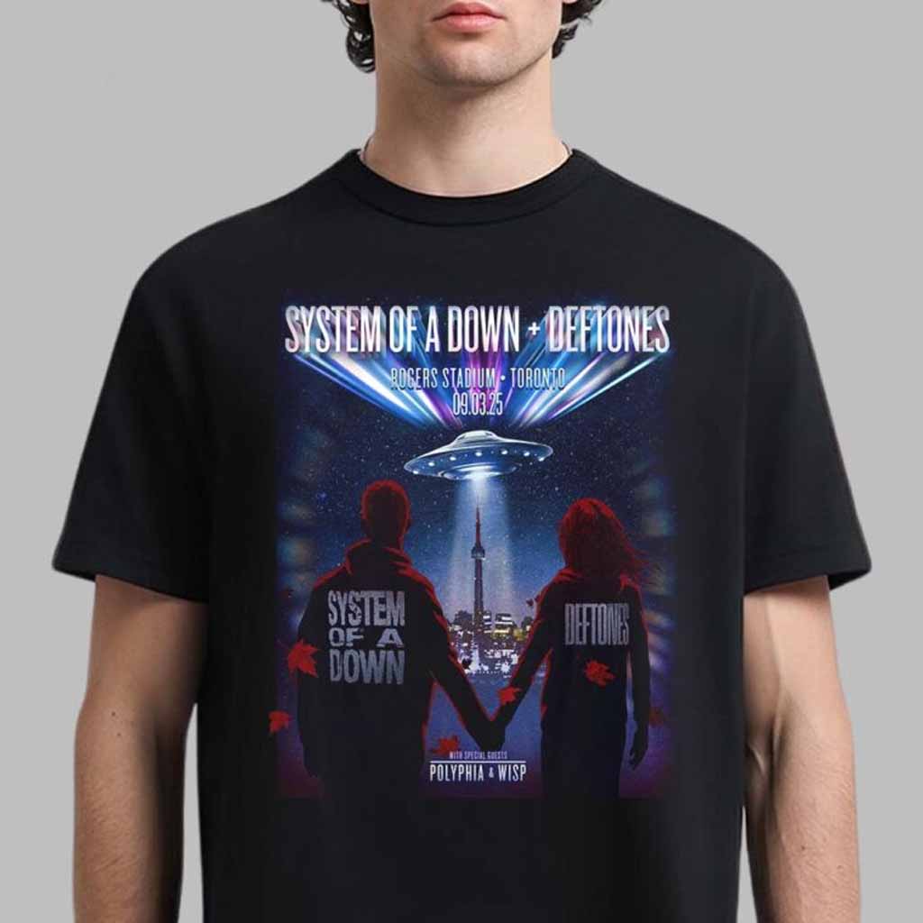 System Of A Down And Deftones Poster For Show In Toronto Canada At Rogers Stadium On September 3 2025 T-Shirt Gifts For Brother System Of A Down And Deftones Poster For Show In Toronto Canada At Rogers Stadium On September 3 2025 T-Shirt Gifts For Brother