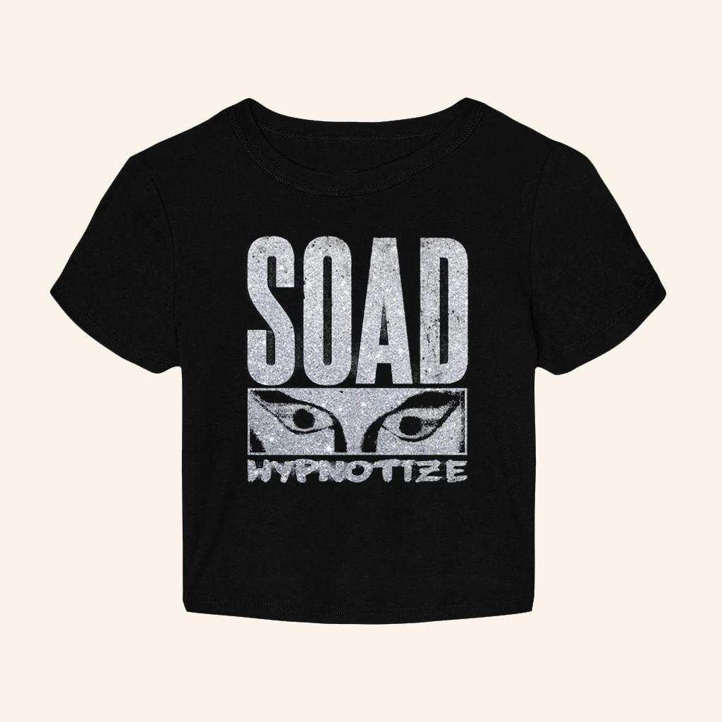 System Of A Down Merch Hypnotize Metallic Cropped T-Shirt Best Gifts For Music Lovers System Of A Down Merch Hypnotize Metallic Cropped T-Shirt Best Gifts For Music Lovers