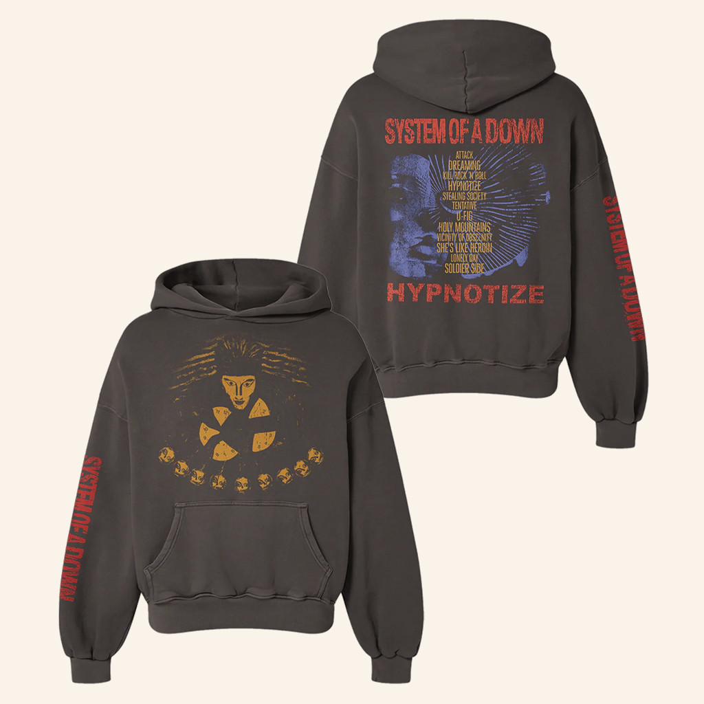 System Of A Down Merch Hypnotize Tracklist Hoodie Gift Ideas For Music Lovers