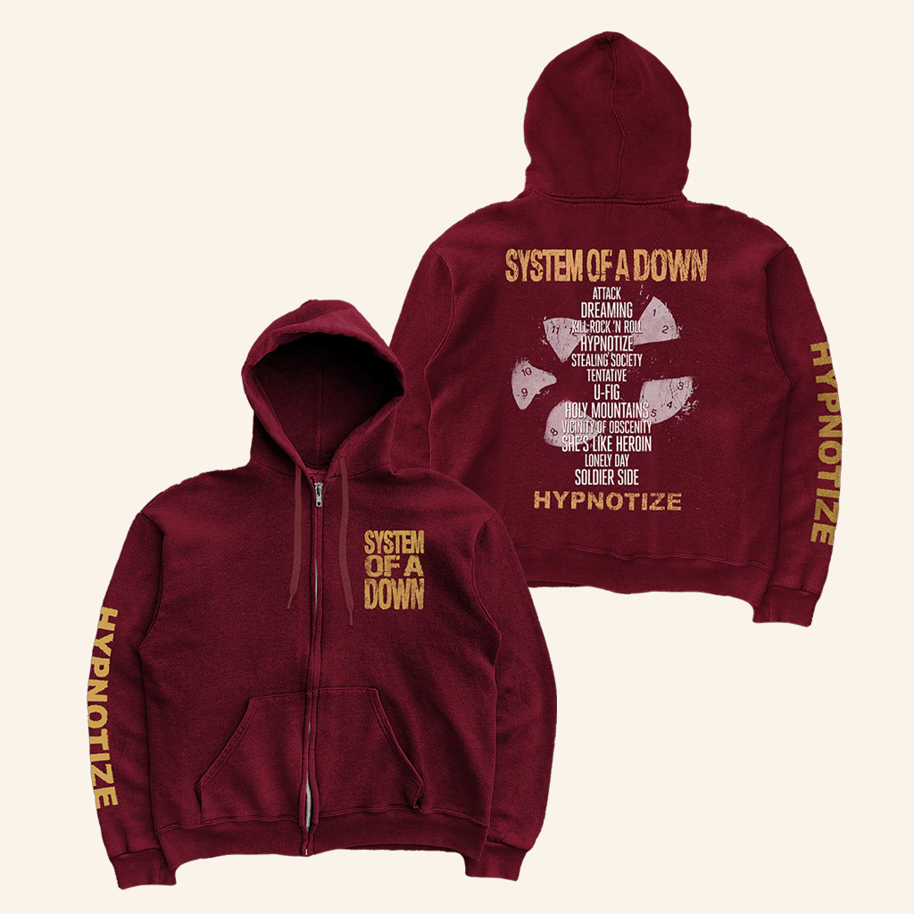 System Of A Down Merch Hypnotize Zip Hoodie Gifts For Band Fans