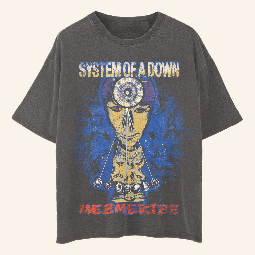 System Of A Down Merch Tour 2025 Mezmerize Faded Cover T-Shirt Gifts For Fans System Of A Down Merch Tour 2025 Mezmerize Faded Cover T-Shirt Gifts For Fans