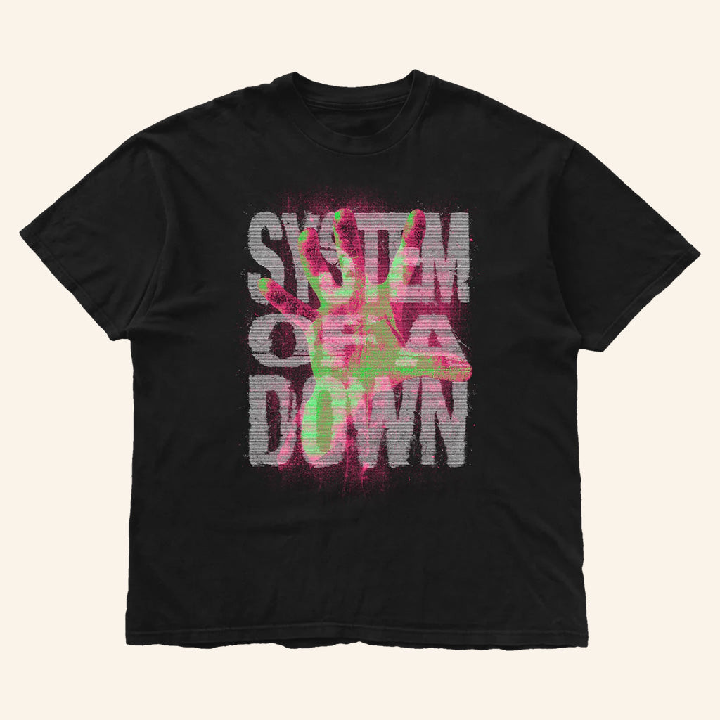 System Of A Down Merch Tour 2025 Neon Hand T-Shirt Good Gifts For Boyfriend System Of A Down Merch Tour 2025 Neon Hand T-Shirt Good Gifts For Boyfriend