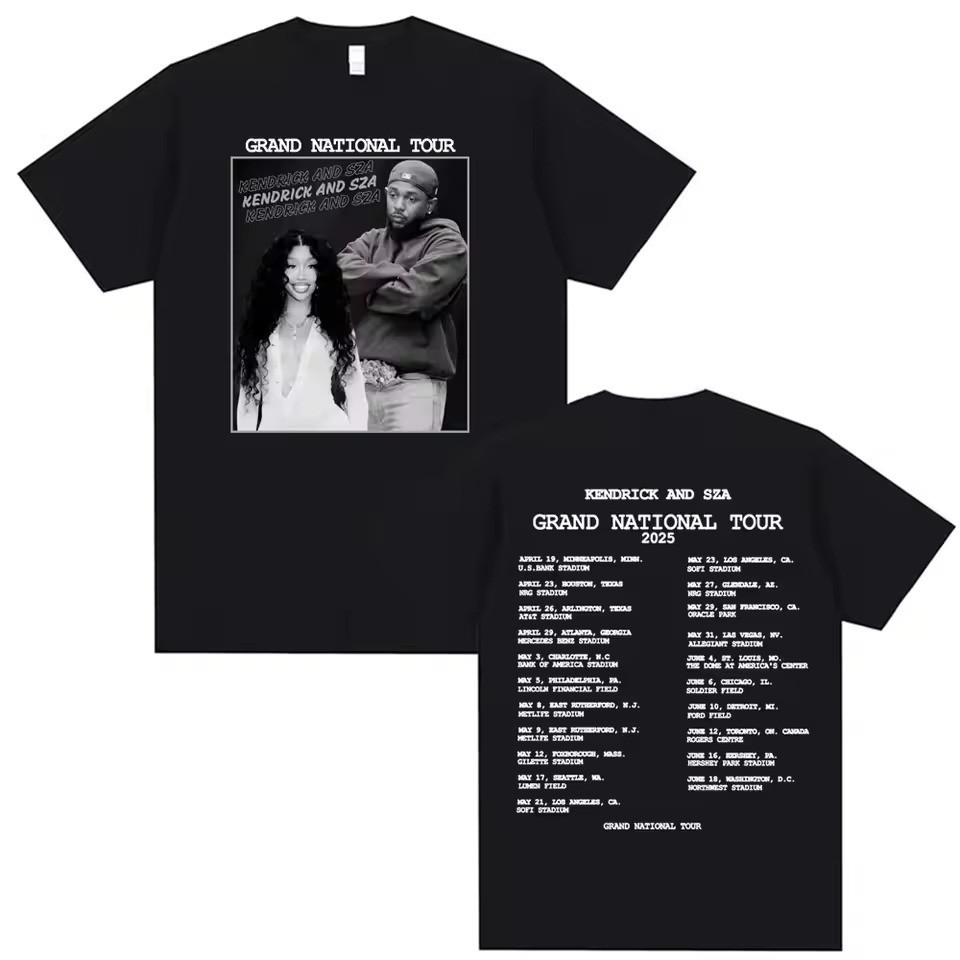 Sza And Kendrick Tour Merch T-Shirt 2025 Kendrick SZA GNX Grand National Tour Merchandise