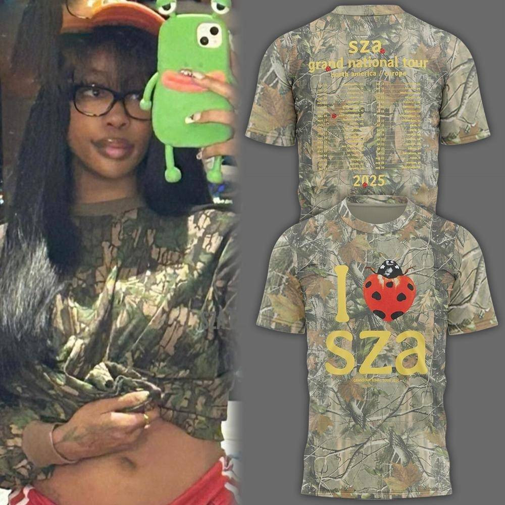 Sza Camo Grand National Tour T-Shirt Presents For Music Lovers