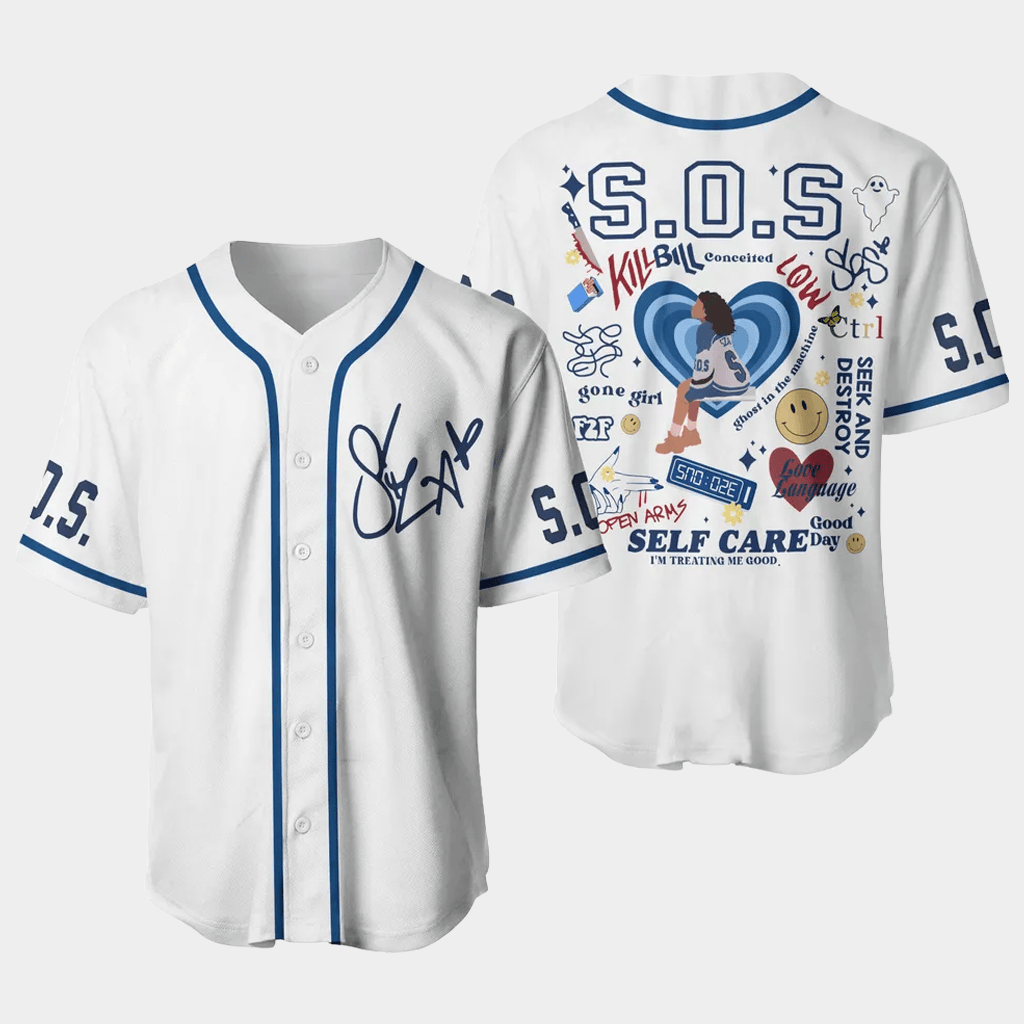 SZA Merch SOS New Album Baseball Jersey SZA Jersey Gifts For Music Lovers