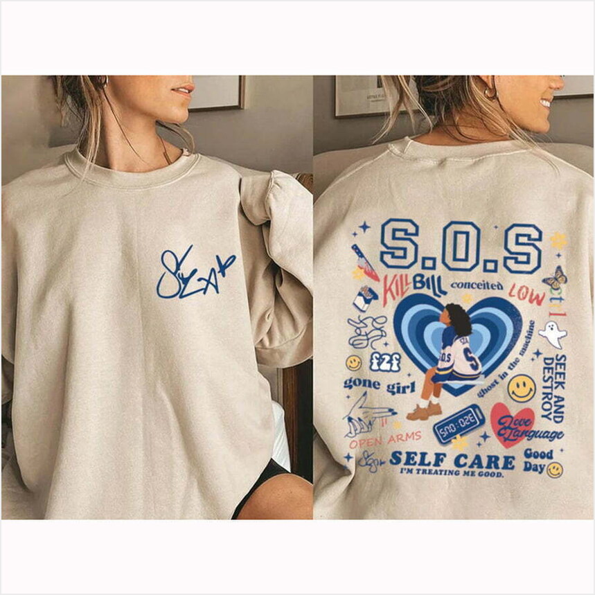 Sza Sos Full Tracklist Sweatshirt, Vintage Sza Sweatshirt, Sza Sos Sweatshirt, Sza Merch, Sos Album Gifts For Best Friend