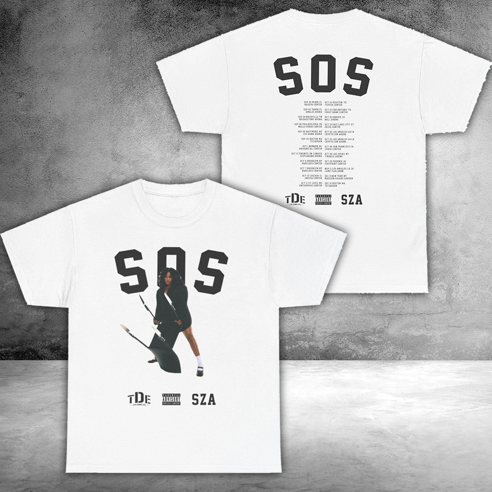 SZA SOS Merch SZA Signature Kill Bill Tour White Tee Music Related Gifts For Guys