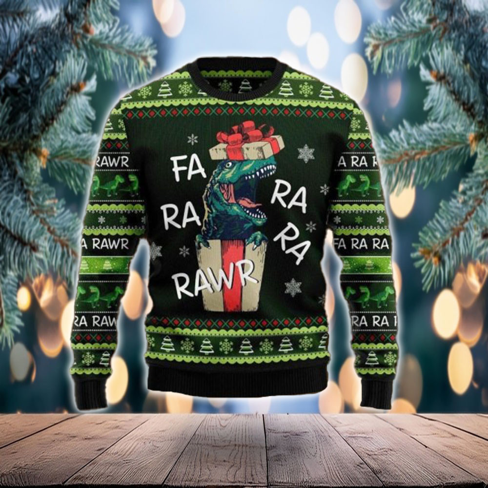T-Rex Christmas Ugly Sweater Funny Xmas Sweater Gift For Dino Fans