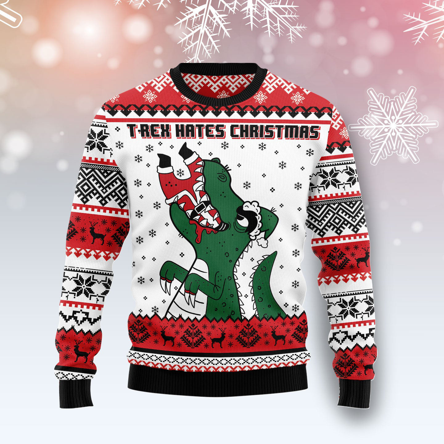 T Rex Hates Christmas Ugly Christmas Sweater Dark Humour Christmas Jumpers Gifts For Him