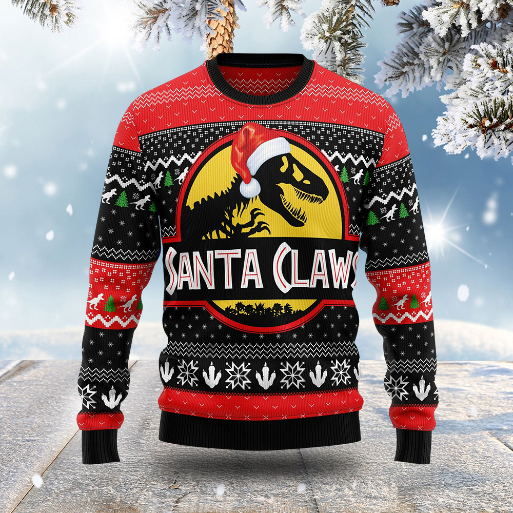 T Rex Santa Claws Ugly Christmas Sweater Christmas Clothes Animal Christmas Sweater