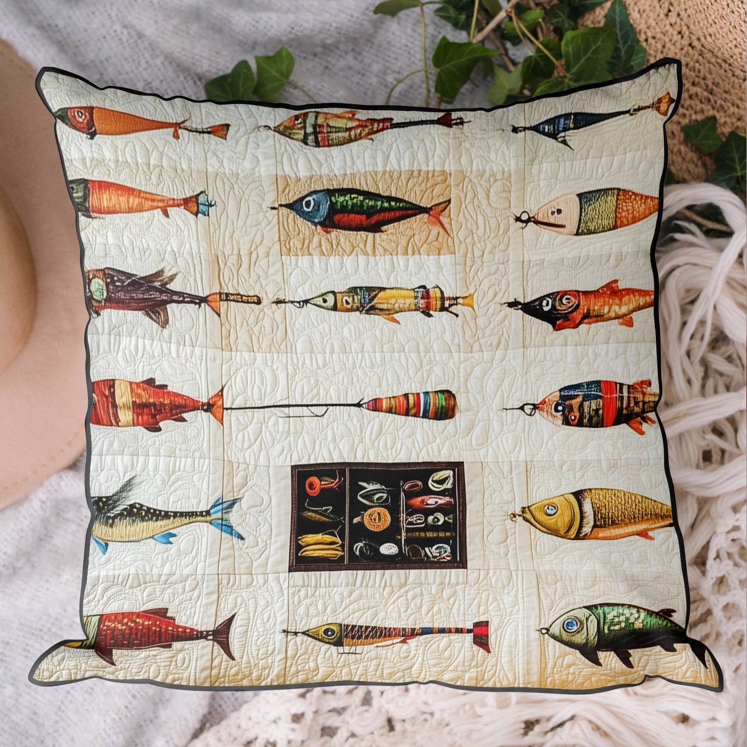 Tackle Box Dreams Quilted Pillow Case Decorative Pillow Cases Best Gifts For Fisherman