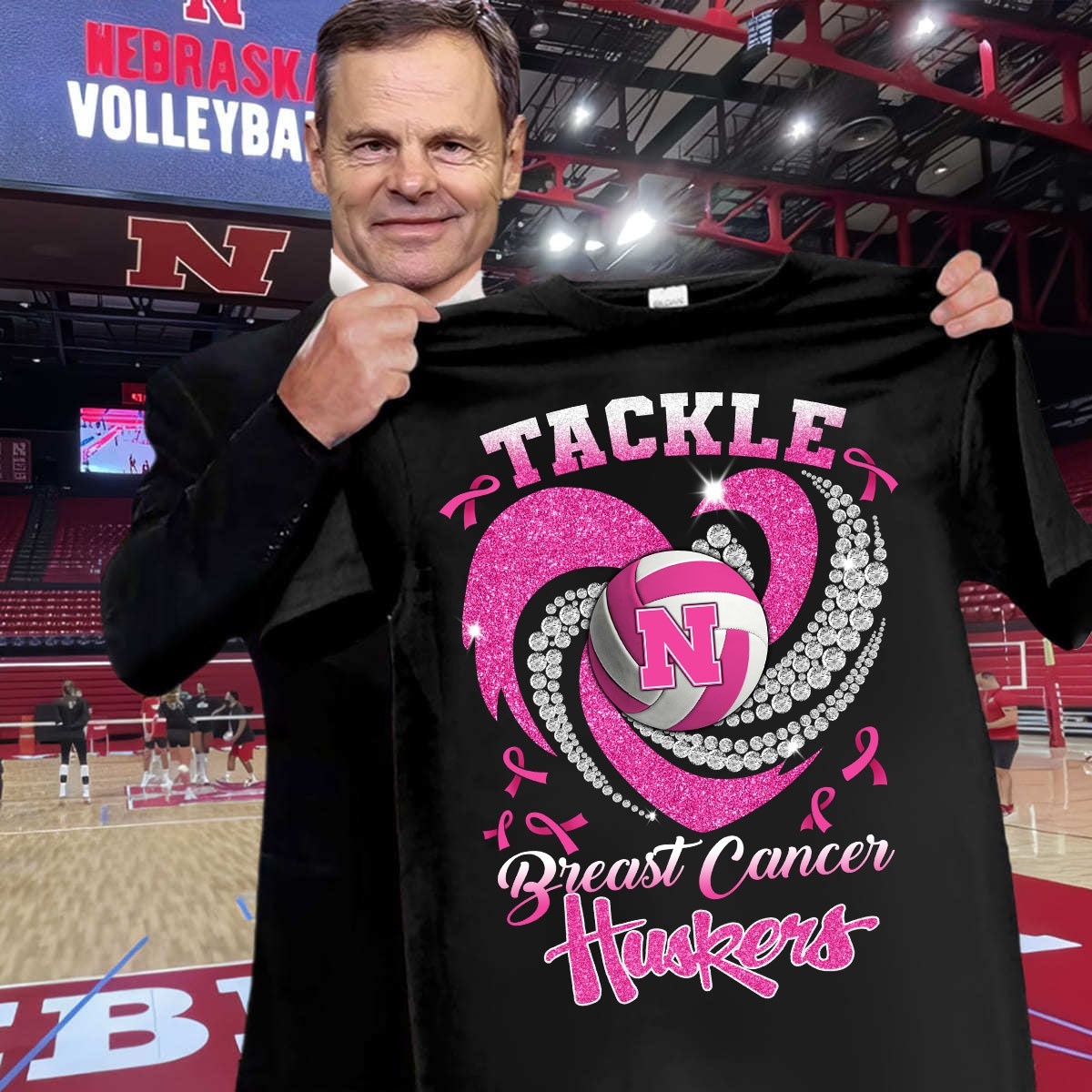 Tackle Breast Cancer Huskers Shirt Huskers Volleyball Breast Cancer Awareness Gifts