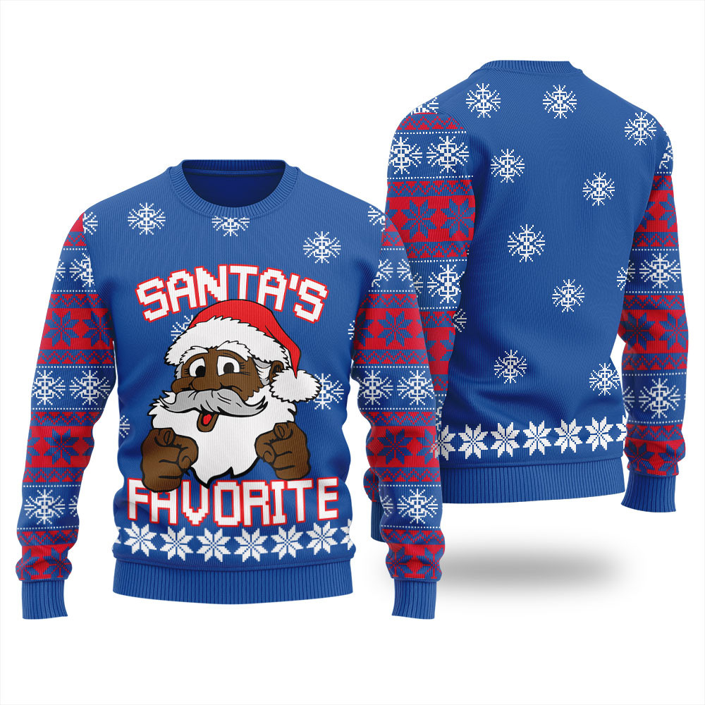 Tacky African American Santa Mens Ugly Sweater Warm Winter Sweater to Brighten Your Holidays