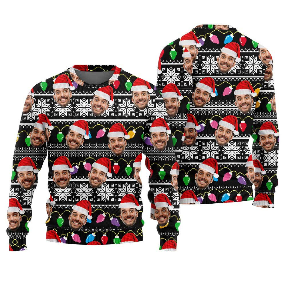 Tacky Custom Many Faces Ugly Christmas Sweater Adult Funny Christmas Sweaters For Women