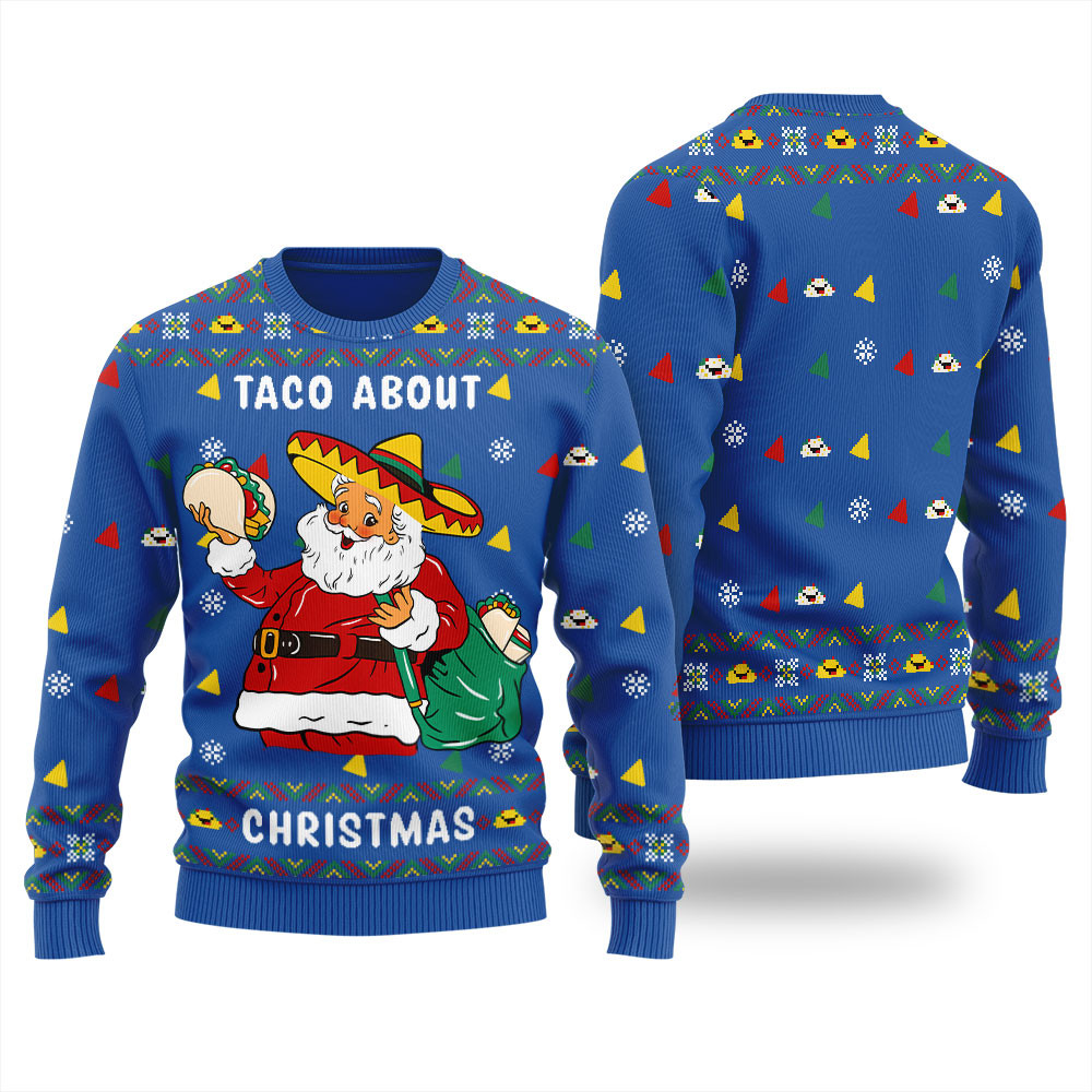 Taco Bout Christmas Womens Ugly Sweater Exclusive Christmas Sweater Merch Gift Edition