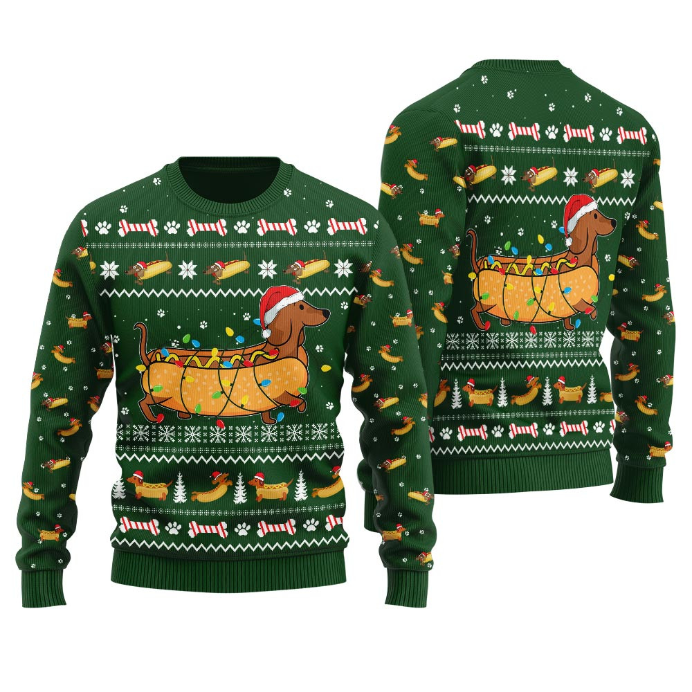 Taco Dachshund Ugly Christmas Sweater Exclusive Christmas Sweater Merch Gift Edition