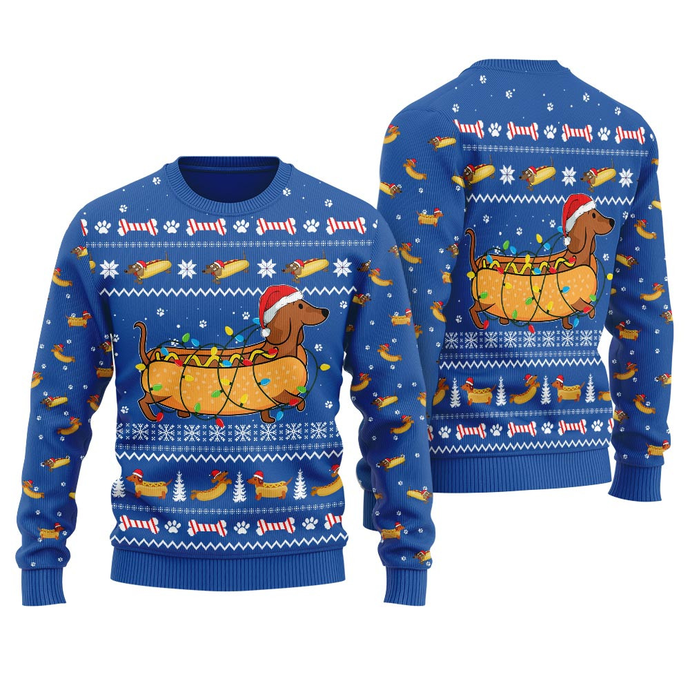 Taco Dachshund Ugly Christmas Sweater For Women Trendy Christmas Sweater for Winter Outfits