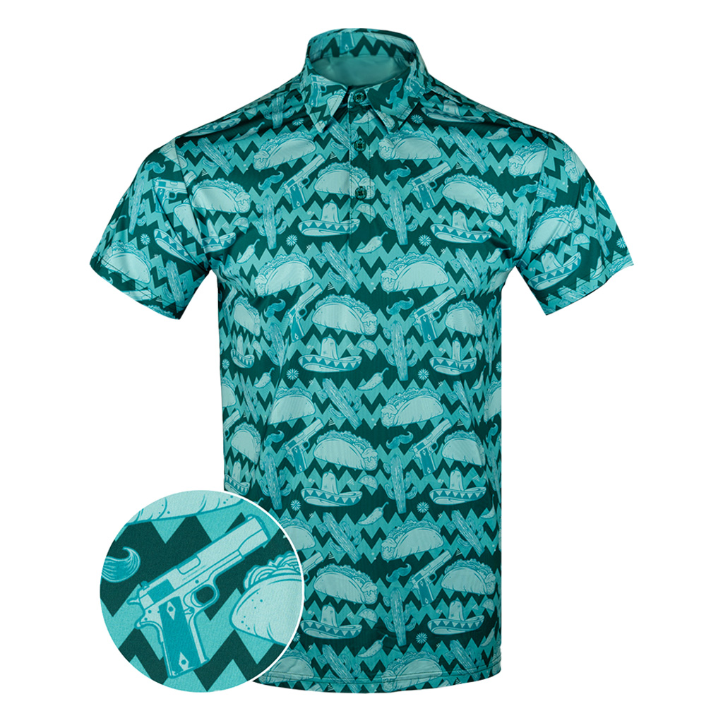 Taco Night Polo Shirt Gun Print Polo Shirt Good Gifts For Boyfriend