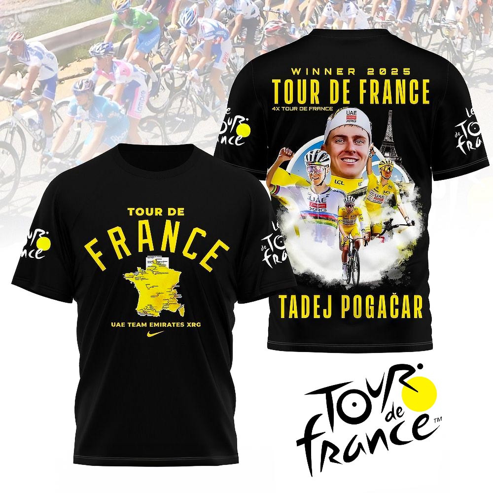 Tadej Pogacar Winner 2025 Tour De France T Shirt Best Gift For Fans