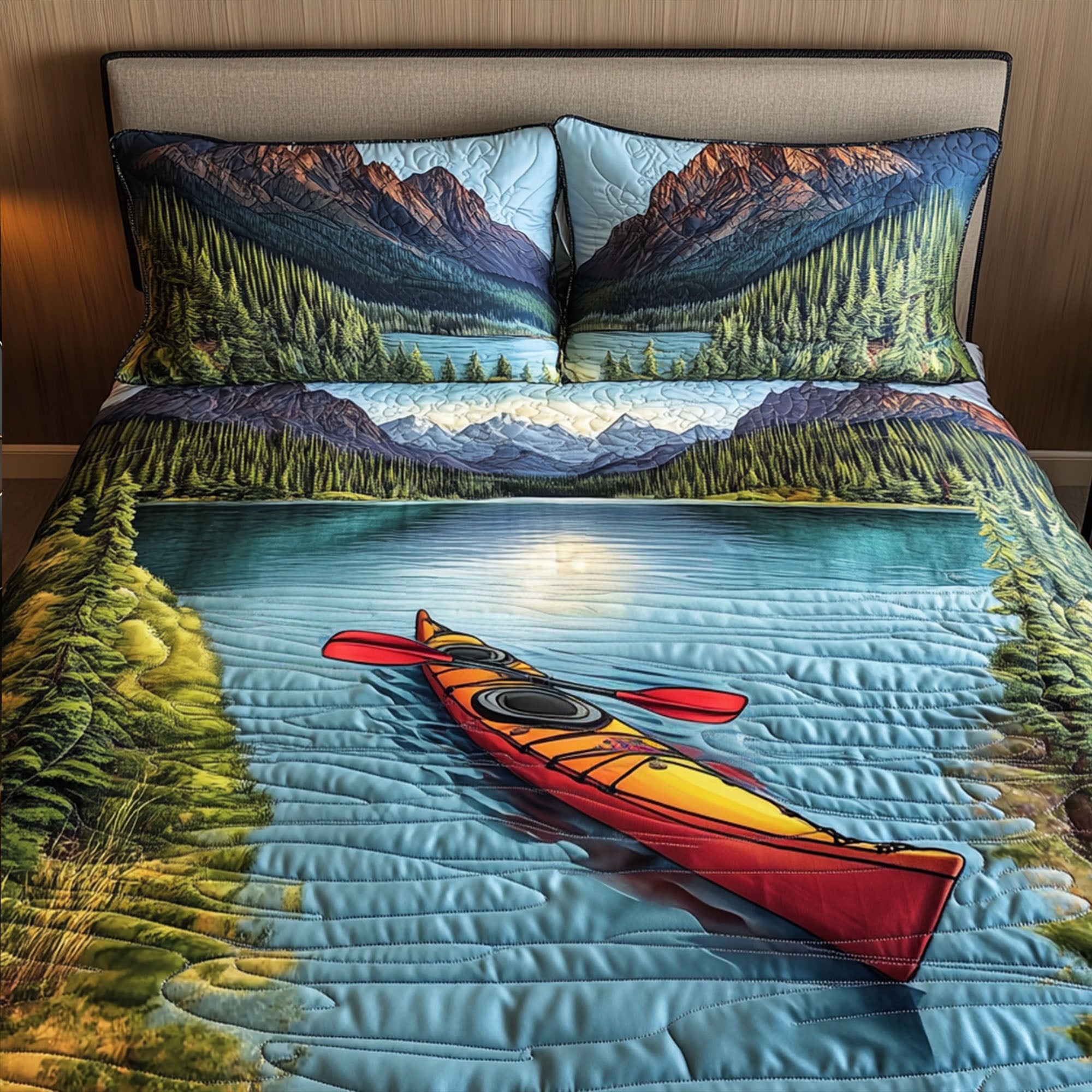 Tahoe Escape Quilted Bedding Set Bed Decorations Birthday Gifts For Nature Lovers