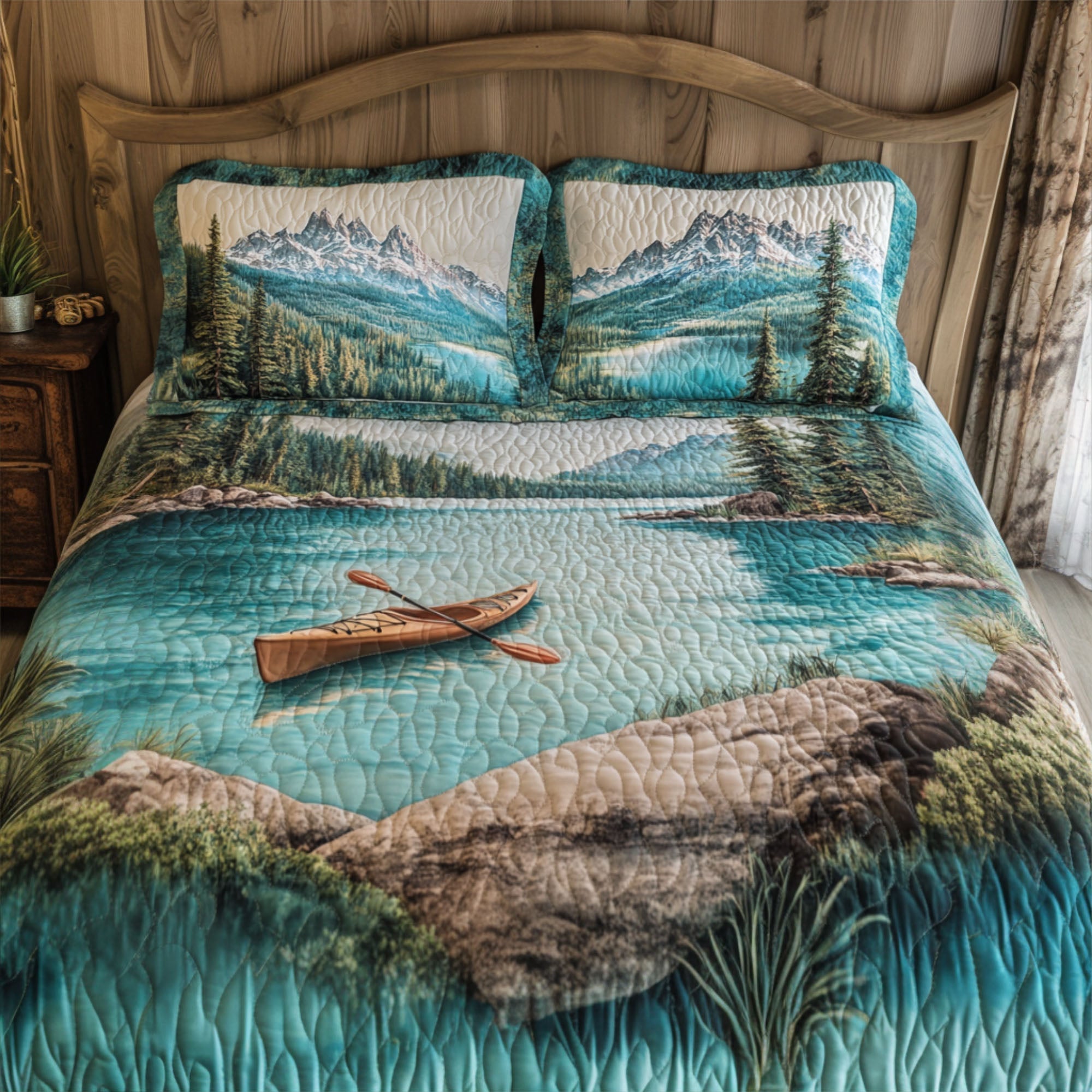 Tahoe Horizon Quilted Bedding Set Bed Decor Gift Ideas For Nature Lovers