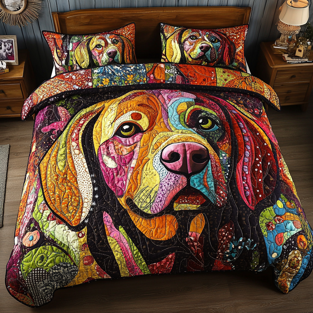 Tail Wag Quilted Bedding Set Perfect Bedding Gift Set for Holiday Celebrations