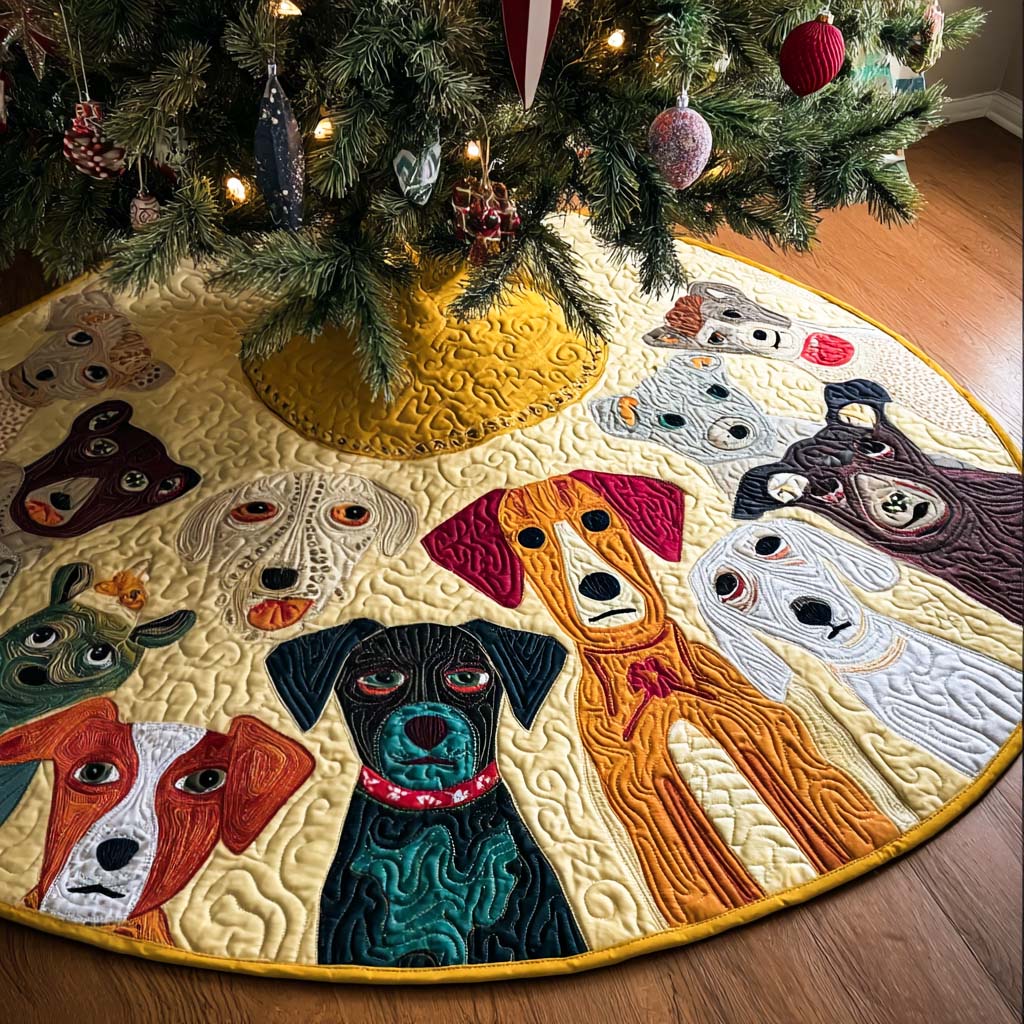 Tails Of Joy Christmas Quilted Tree Skirt Soft and Durable Quilted Tree Skirt for Every Home