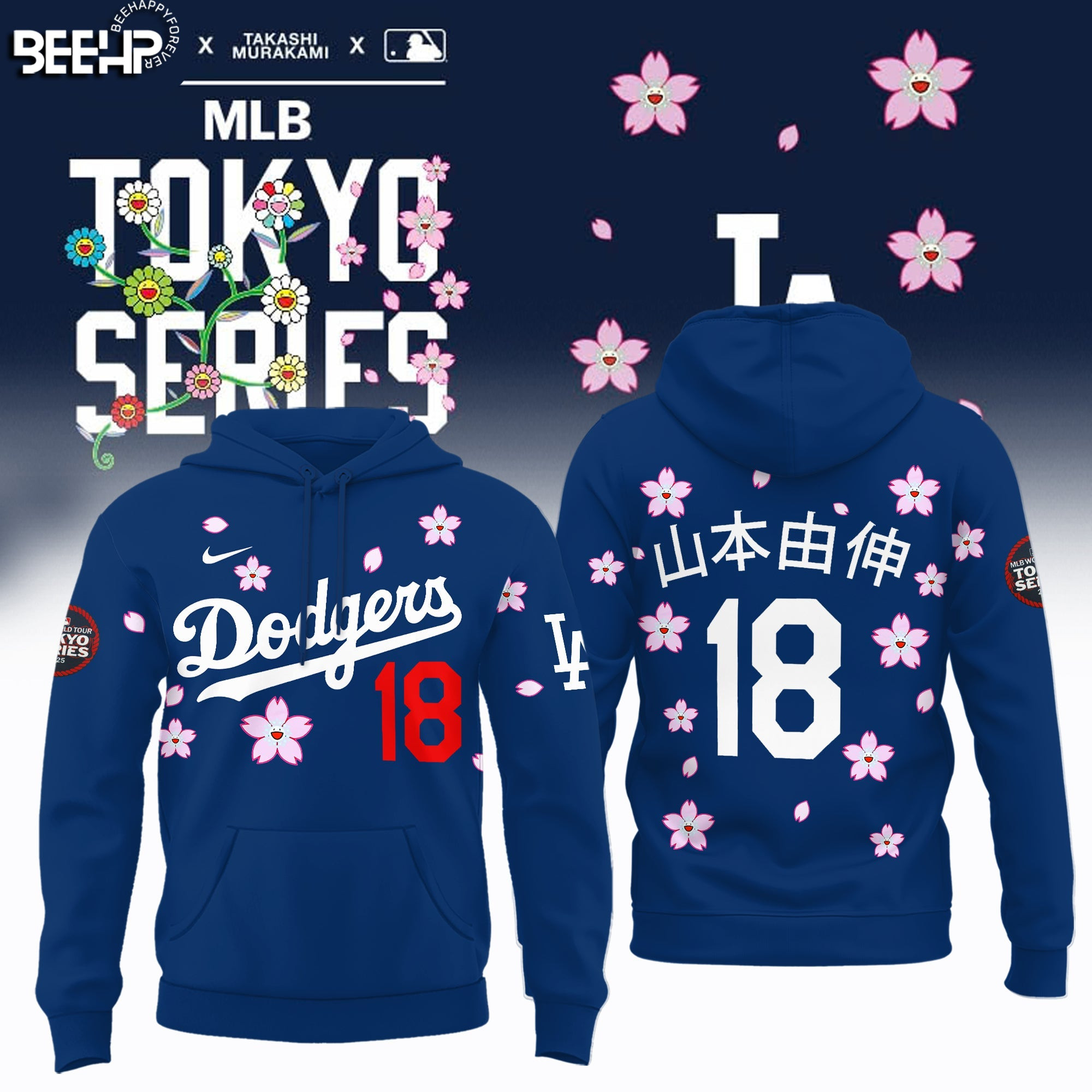 Takashi Murakami 18 Los Angeles Dodgers Hoodie Gifts For Baseball Lovers