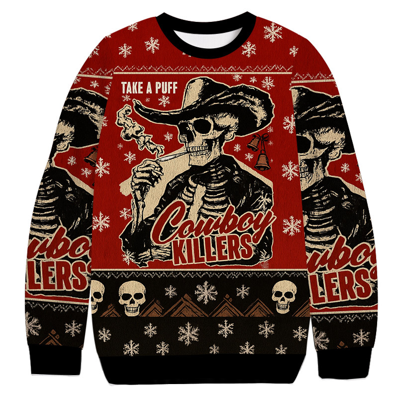 Take A Puff Cowboy Killers Christmas Ugly Sweatshirt Funny Xmas Party Outfit Gift Ideas