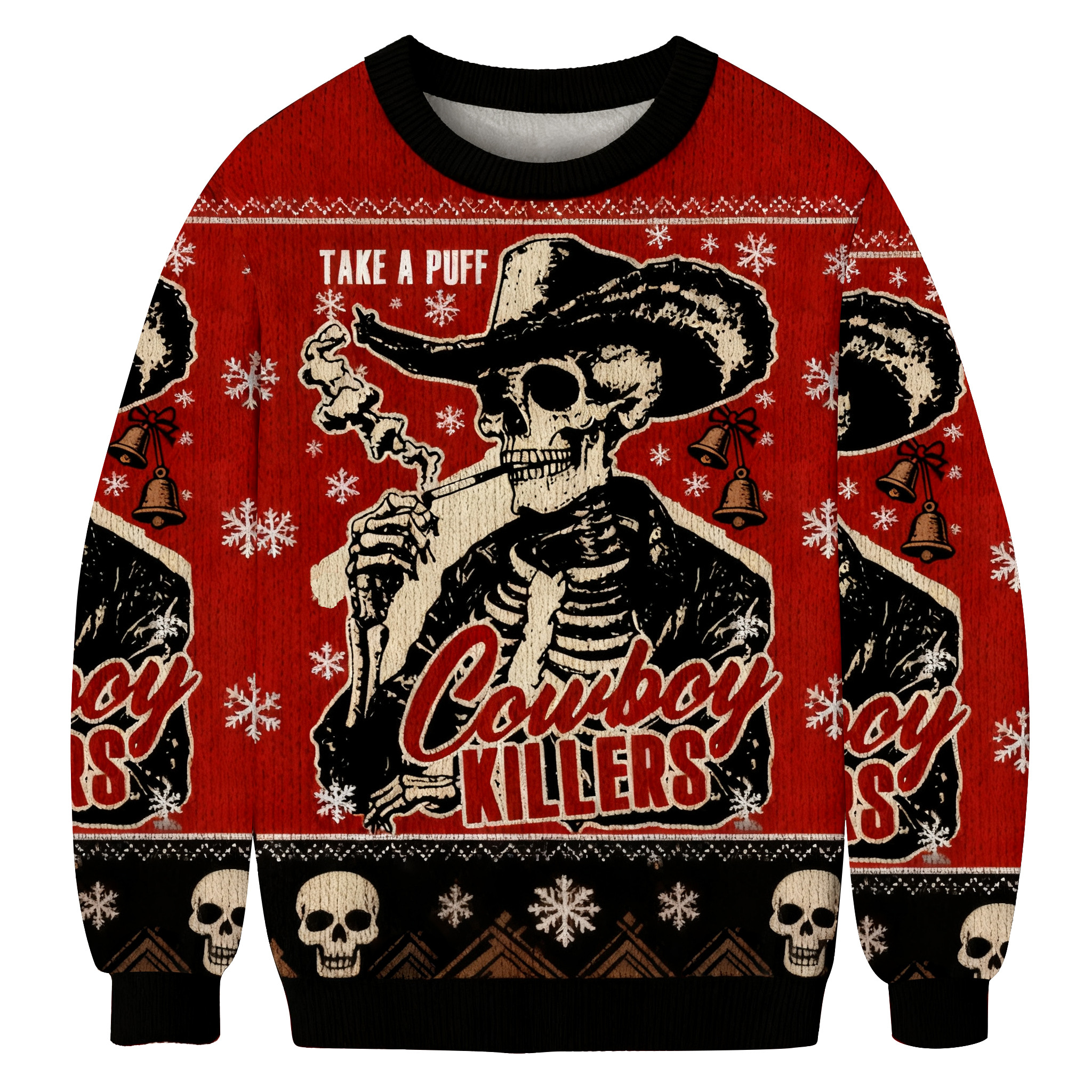 Take A Puff Cowboy Killers Ugly Sweater Holiday Clothing Christmas Gifts For Cowboy Lovers