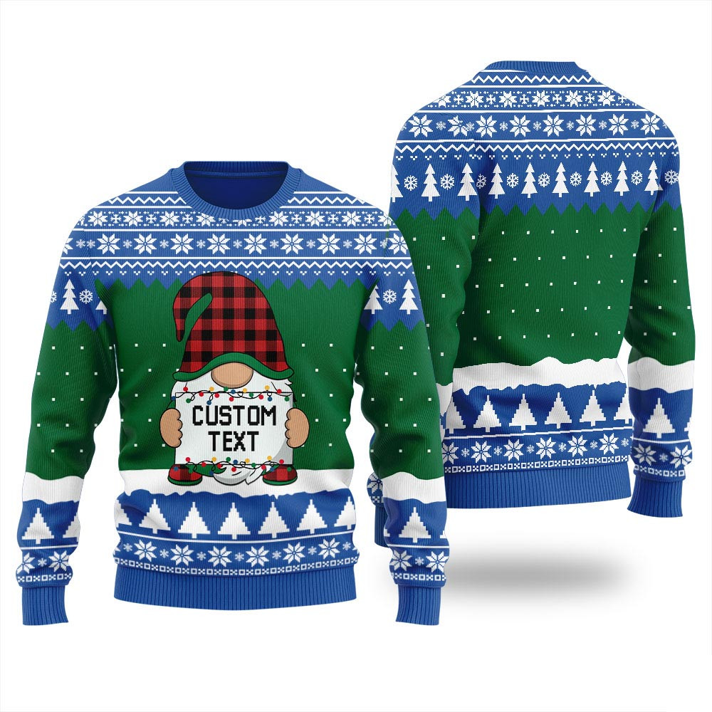 Take Me Gnome Custom Holiday Sweater Mens Xmas Sweaters For Family