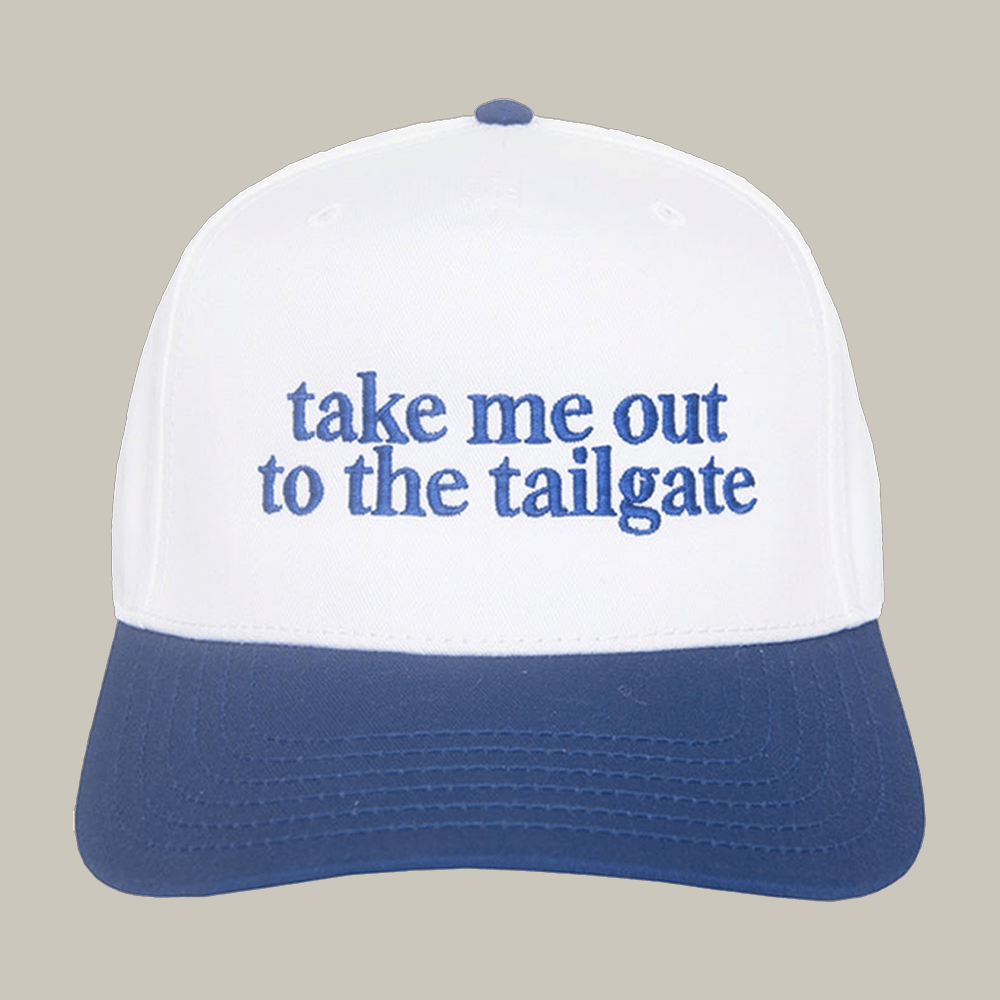 Take Me Out To The Tailgate Two Toned Hat Gameday Events Katydid Merch Gift Ideas
