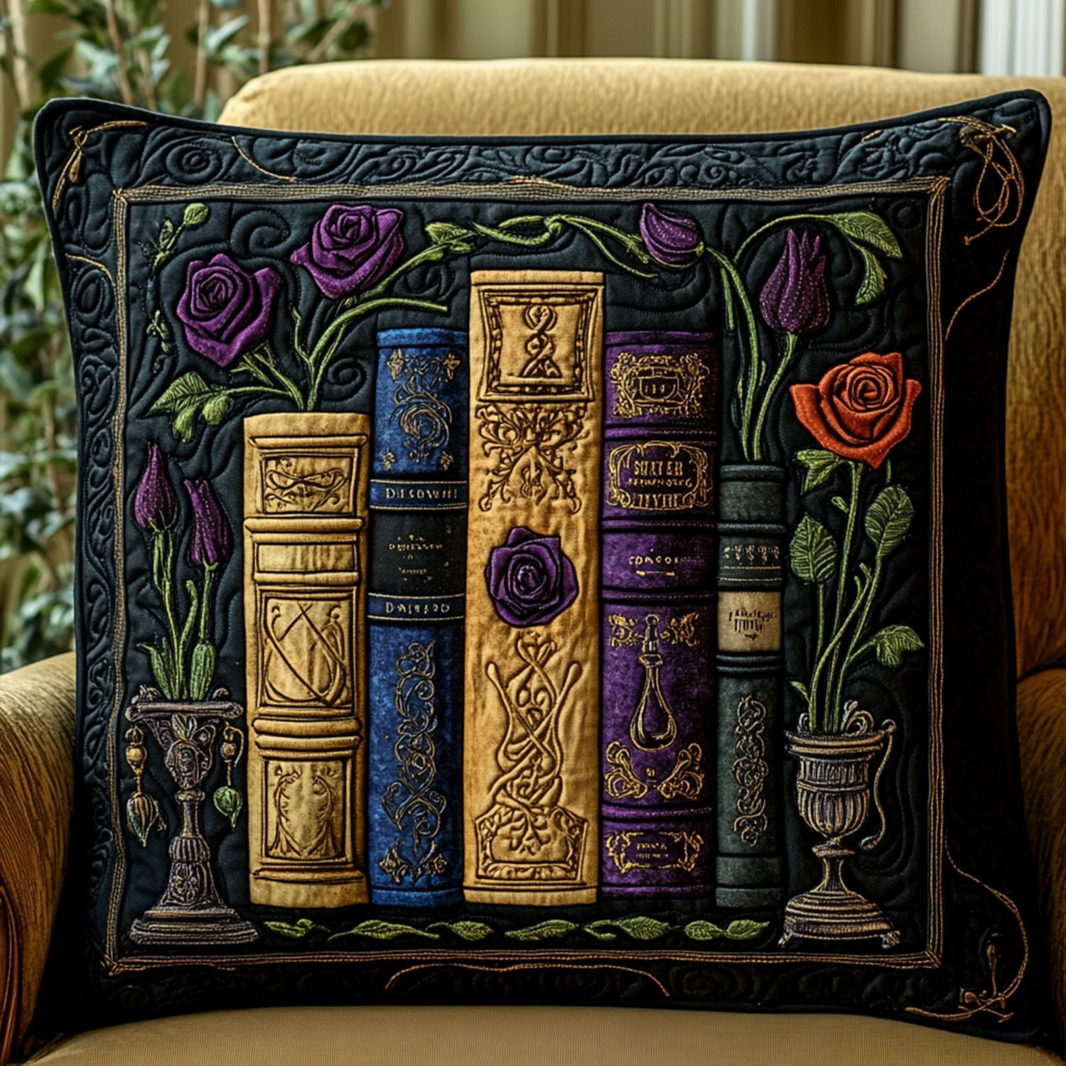 Tales of the Garden Quilted Pillow Case Cute Pillow Covers Gift For Book Lover