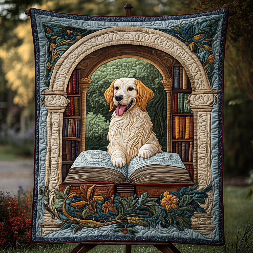 Tales of the Golden Retriever Quilted Blanket Golden Retriever Owner Gifts
