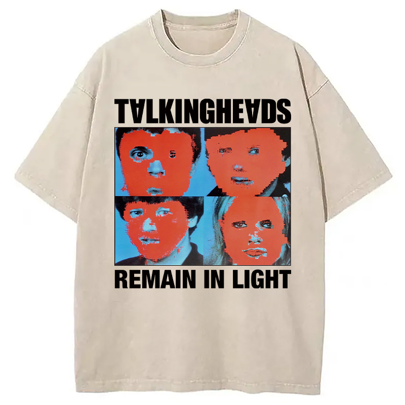 Talking Heads Remain In Light Washed T-Shirt Cool Urban Street Style Shirt Gifts For Him
