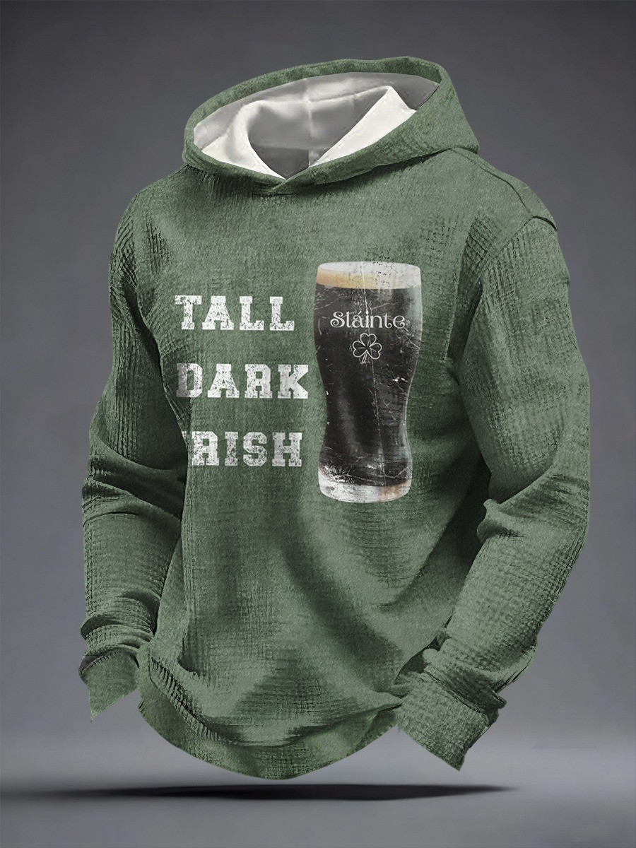 Tall Dark Irish Stout Beer Hoodie St Patricks Day Funny Slainte Irish Pub Hoodie Best Gift For Him