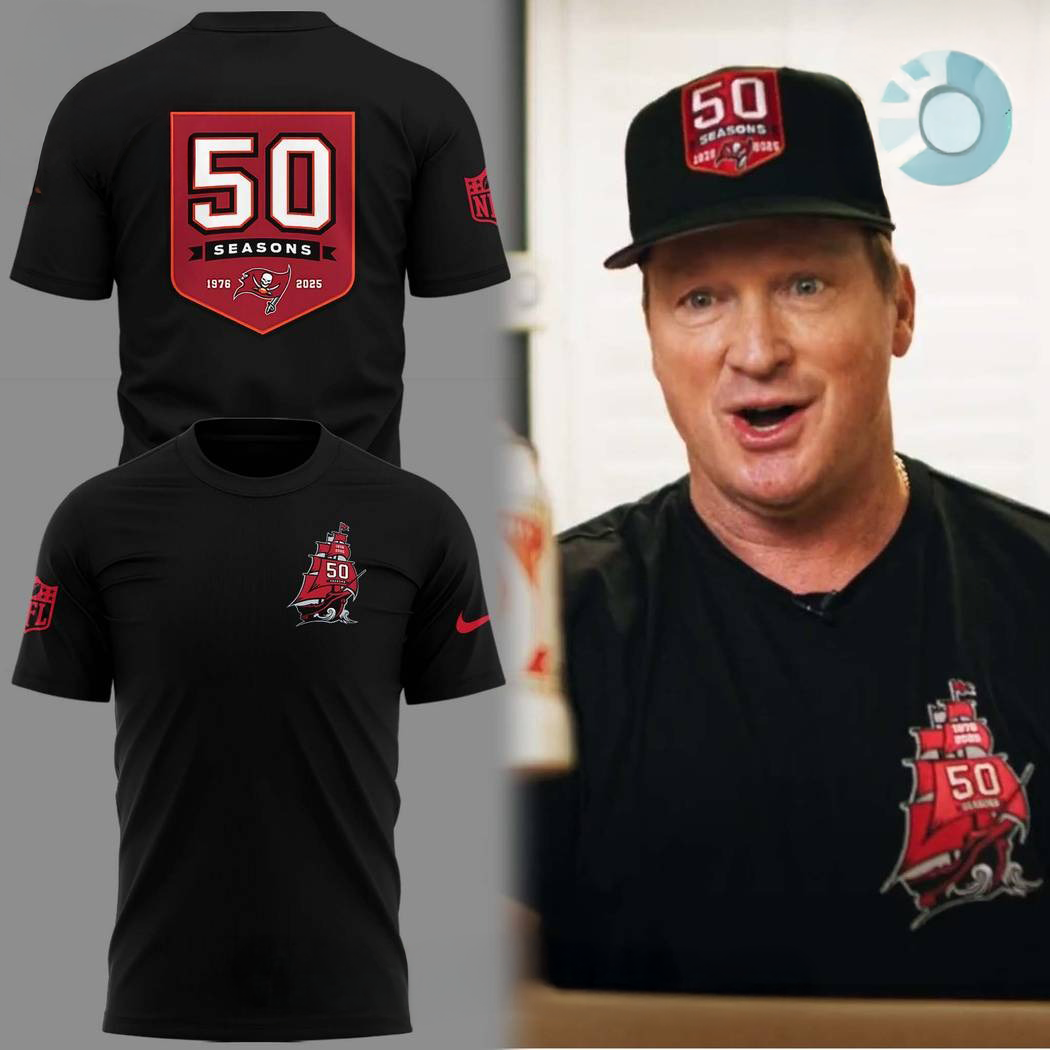 Tampa Bay Buccaneers 50th Seasons Logo Special T-Shirt Buccaneers Merch Best Football Father's Day Gifts